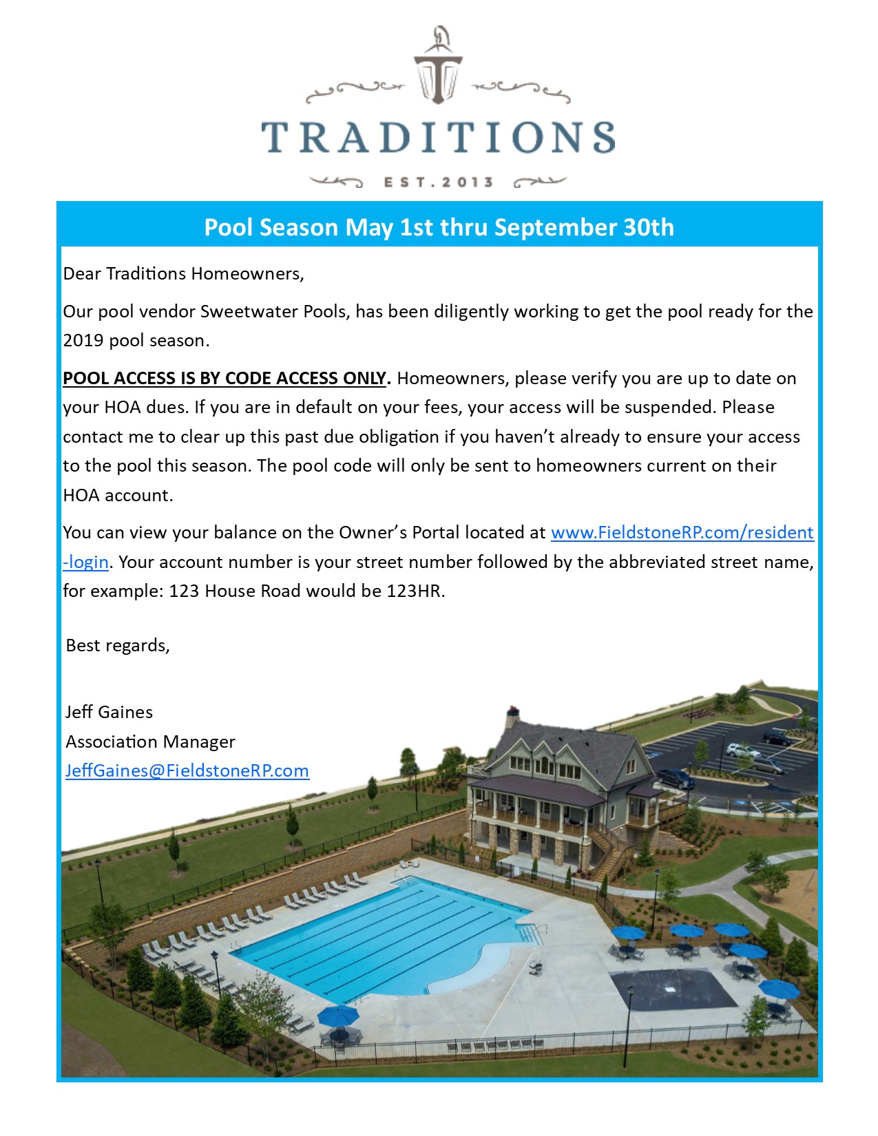 Traditions 2019 Pool Flyer